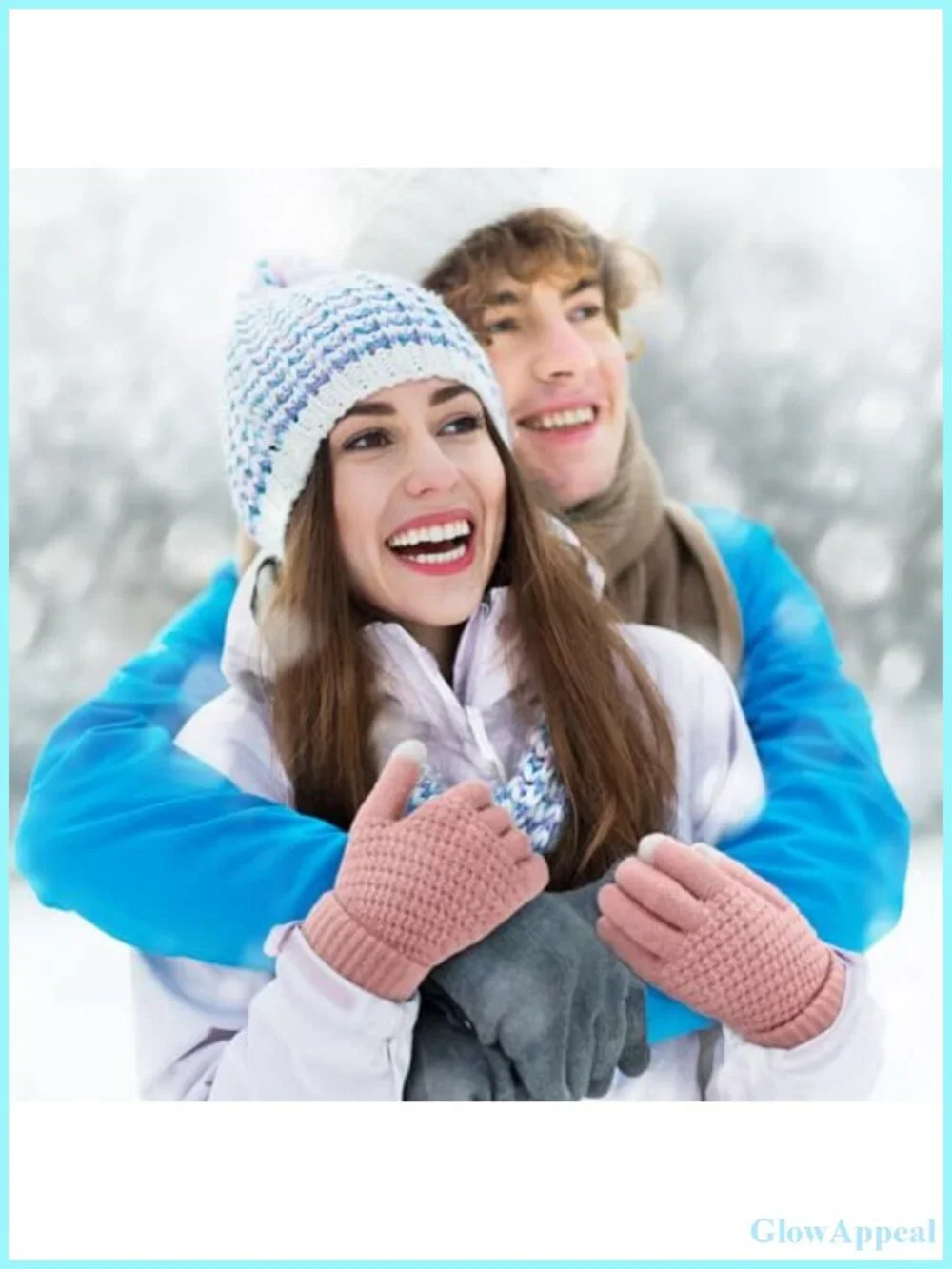 Touchscreen Winter Gloves for Women, Warm Knit Gloves with Elastic Cuff, 4 Pack